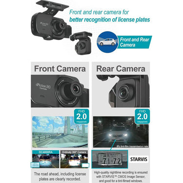 Razo d'Action 360D 3 Channel 360 Degree Dash Cam FHD with Built-in GPS Open Box