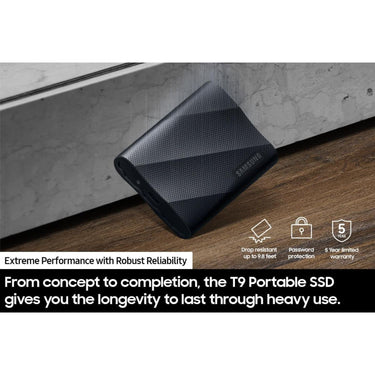 Samsung T9 4TB Portable SSD, USB 3.2 Gen 2x2, Black (MU-PG4T0B)