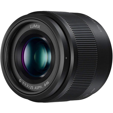 Panasonic H-H025K 25mm F1.7 LUMIX G Lens + 64GB Memory Card Bundle