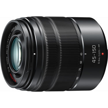 Panasonic H-FS45150 LUMIX G VARIO 45-150mm Lens, Black + 64GB Memory Card Bundle