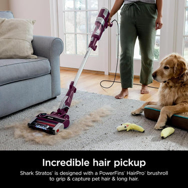 Shark Stratos HZ3000 Ultralight Corded Stick Vacuum - Red Plum (Refurbished)