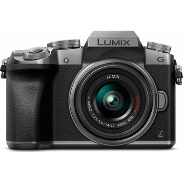 Panasonic LUMIX G7 4K UHD DSLM Camera with 14-42mm Lens Silver + 64GB Dual Bundle