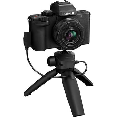 Panasonic LUMIX G100D 4K Mirrorless Camera w/ 12-32mm Lens +Tripod Grip + 64GB Dual Bundle