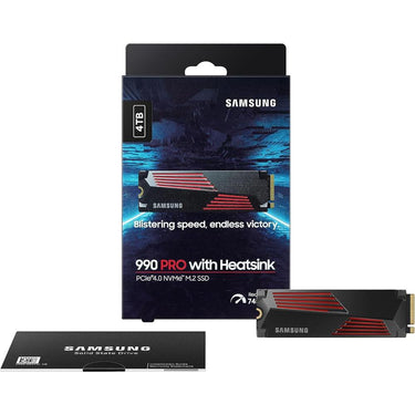 Samsung 990 PRO 4TB Heatsink PCIe 4.0 NVMe M.2 SSD (2-Pack) w/ 1 Year Warranty Bundle
