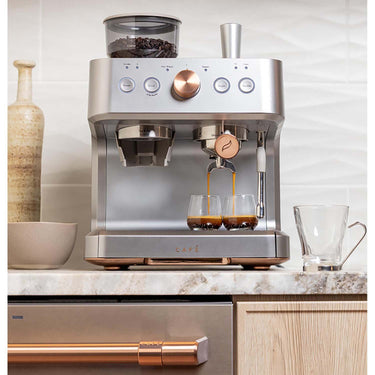 Cafe BELLISSIMO Semi Automatic Espresso Machine + Frother - Steel Silver