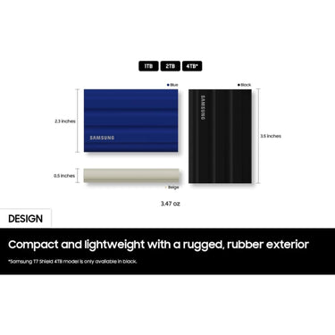 Samsung MU-PE4T0S T7 4TB Shield Portable SSD, USB 3.2, Black (2-Pack)