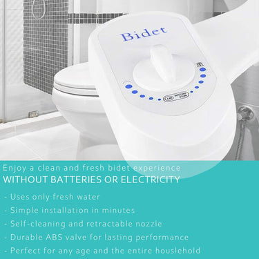 Deco Essentials Non-Electric Single Nozzle Toilet Seat Bidet for Standard 15/16" - 2-Pack