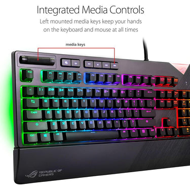ASUS - SFF ROG STRIX FLARE CHERRY MX RED AURA SYNC RGB LIGHTING