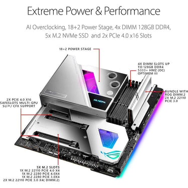 ASUS - MOTHERBOARDS ASUS MAXIMUSXIIIEXTREMEGLACIAL WIFI6E Z590LGA1200 INTEL 11TH/10TH