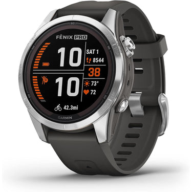 Garmin Fenix 7S Pro Solar, Glass, Silver, Graphite