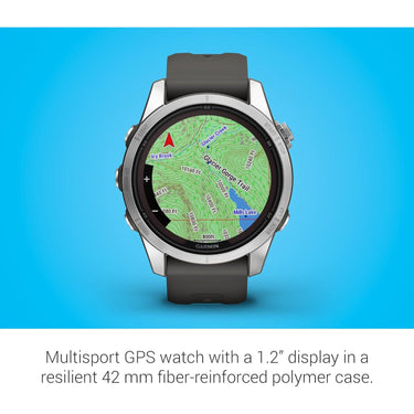 Garmin Fenix 7S Pro Solar, Glass, Silver, Graphite