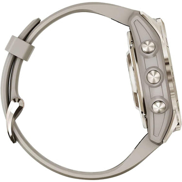 Garmin fenix 7S Pro Solar, Sapphire, Soft Gold Steel, Light Sand