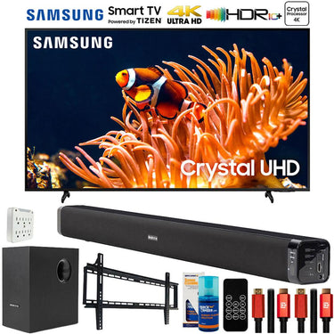 Samsung 50" DU8000 Crystal UHD LED 4K Smart TV (2024) with Deco Gear Home Theater Bundle
