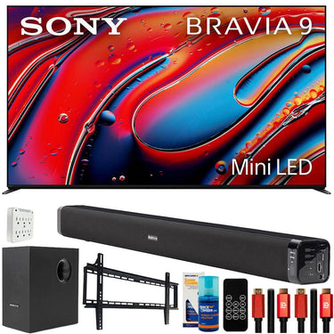 Sony BRAVIA 9 65" 4K HDR QLED Mini-LED TV (2024) with Deco Gear Home Theater Bundle