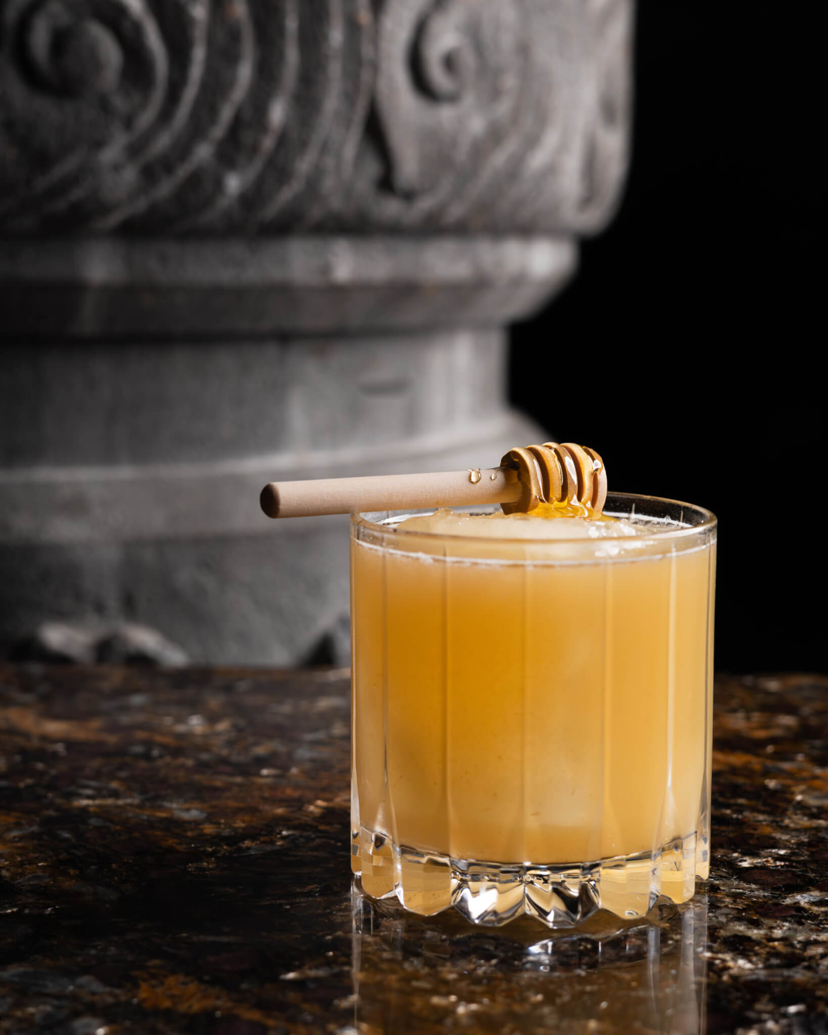 Cocktail with Honey Stick