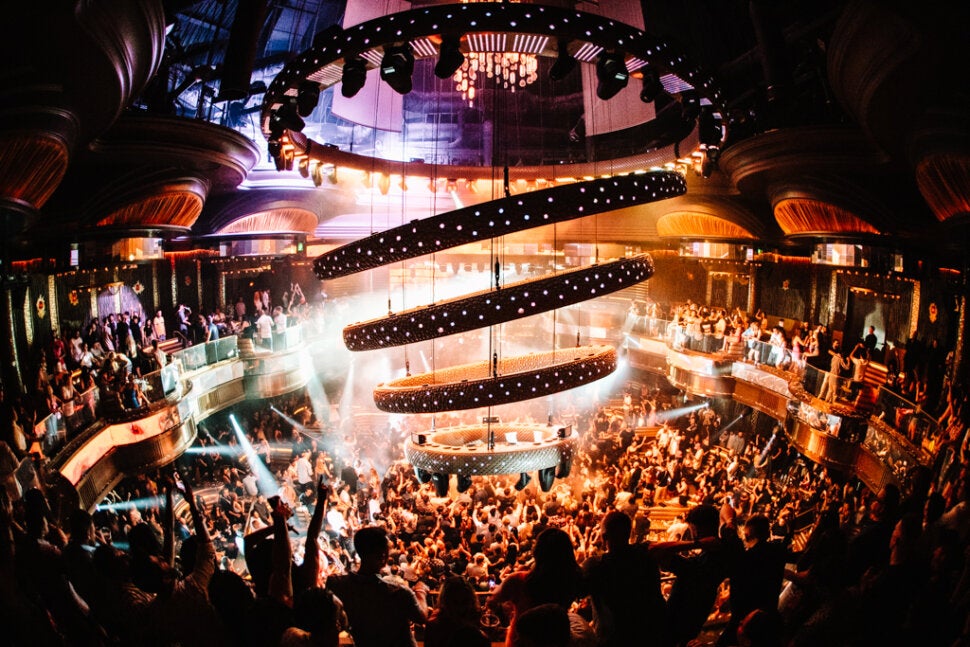 OMNIA Chandelier and crowd