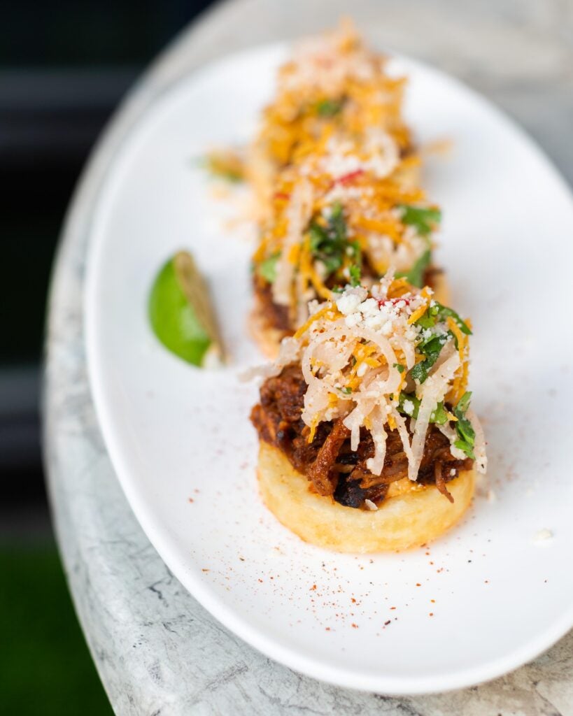 smoked pork arepas
