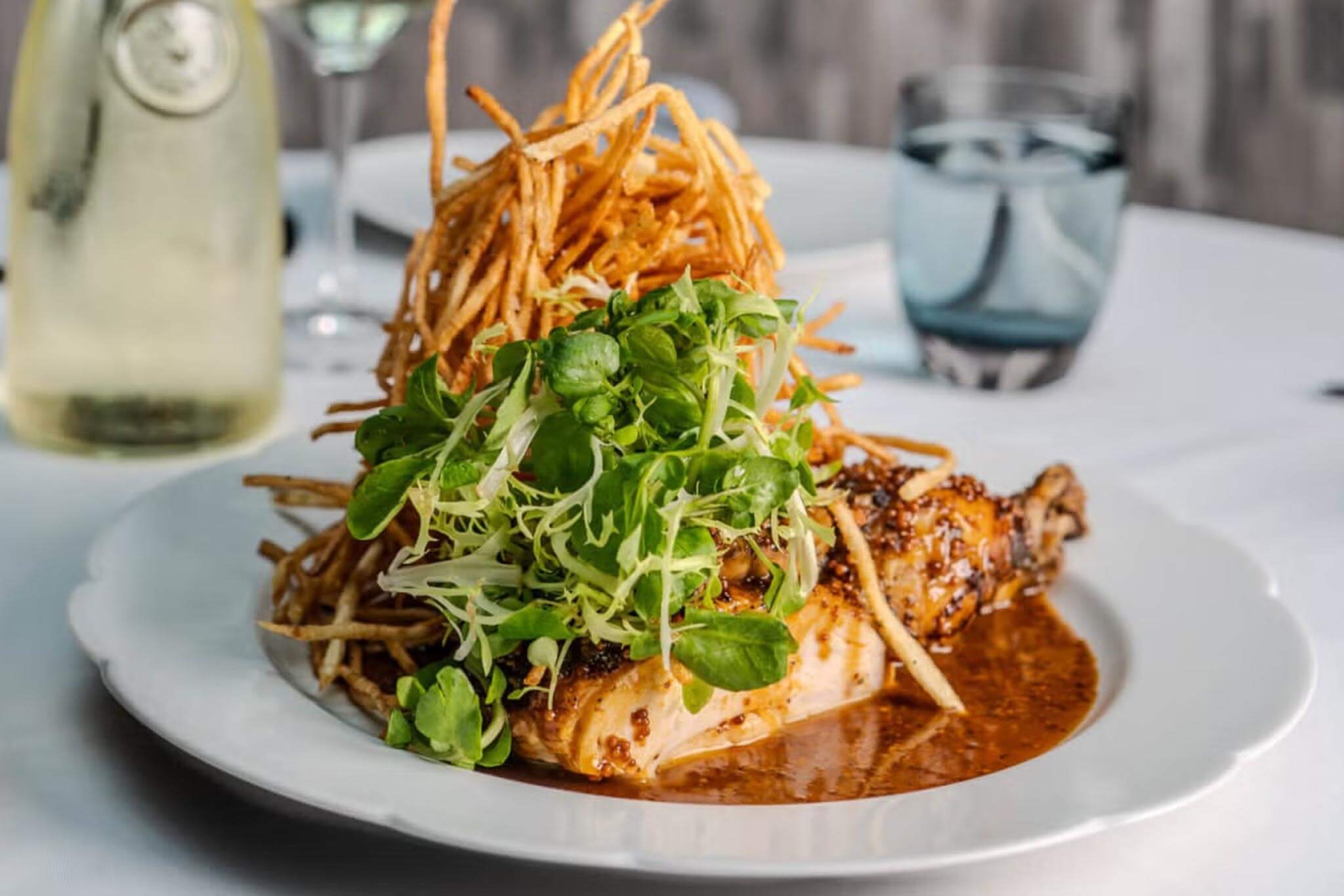 chicken with crispy onions