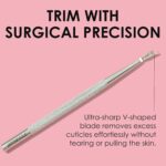 JAPONESQUE Dual-End Stainless Steel Cuticle Pusher and Trimmer Tool - Image 3