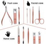 Portable 12-in-1 Rose Gold Nail Clippers & Beauty Set. - Image 2