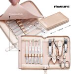 FAMILIFE 11-in-1 Professional Manicure Set with Rose Gold Case - Image 2