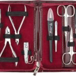 3 Swords Germany - brand quality 10 piece manicure pedicure grooming kit set for professional finger & toe nail care scissors clipper fashion leather case in gift box, Made by 3 Swords (6226)