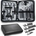 Manicure Pedicure Kit Professional 30pcs Complete Nail Care kit，fingernail and toenail Clippers and Manicure kit for Men with Travel Deluxe Beauty Tools Convenience Set (Black)