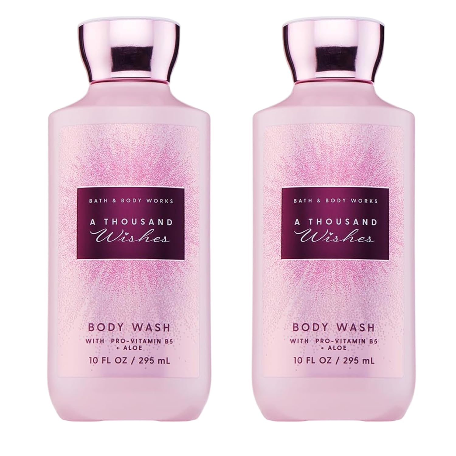 A Thousand Wishes Body Wash Duo - Nourishing, Gentle Cleanser Bath & Body Works A Thousand Wishes Body Wash, Nourishing Cleanser with Pro-Vitamin B5 & Aloe, Prosecco & Peony Scent, Gentle for Daily Use, 10 fl oz - 2 Pack
