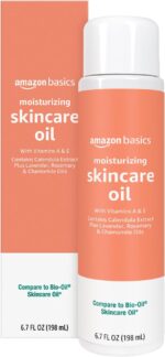Amazon Basics Moisturizing Body Oil for Skin with Vitamins A & E, Antioxidant Skincare Oil, 6.7 fl oz
