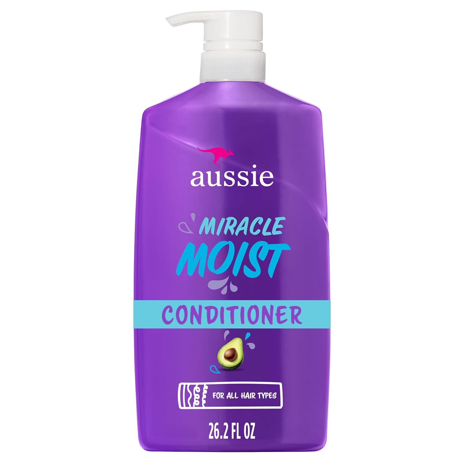 Aussie Miracle Moist Conditioner with Avocado & Jojoba, 26.2 oz. Aussie Miracle Moist with Avocado & Jojoba Oil, Paraben Free Conditioner, 26.2 fl oz