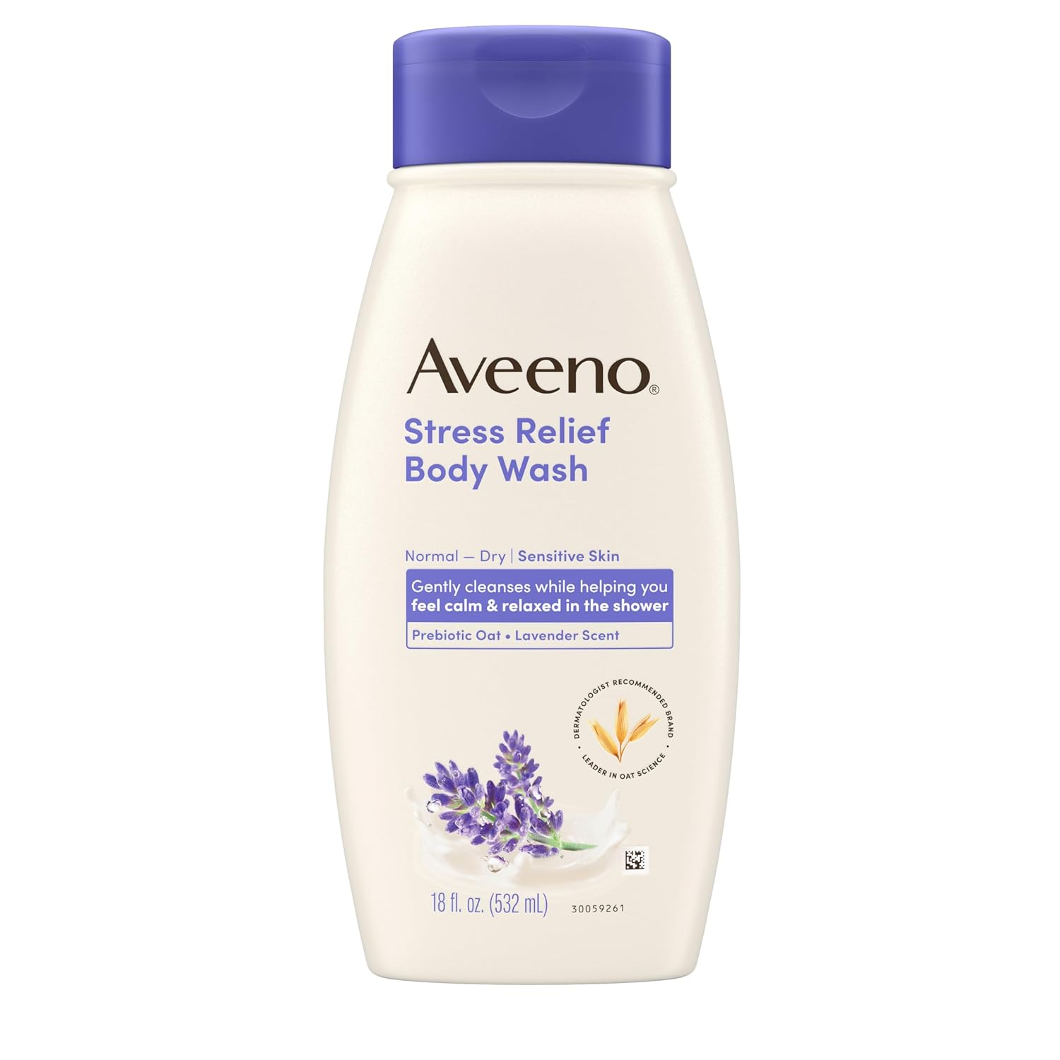 Aveeno Stress Relief Body Wash: Calm, Cleanse, Nourish Sensitive Skin Aveeno Stress Relief Body Wash with Nourishing Oat & Lavender Scent for Sensitive Skin, Gently Cleanses & Helps You Feel Calm & Relaxed in the Shower, Soap-Free, 18 fl. oz