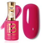 Beetles Raspberry Gel Nail Polish - Raspberry Kiss HEMA-Free Hot Pink Gel Polish, 15ML Full Size/0.51Fl Oz, Soak Off UV LED Lamp Neon Pink Nails, Summer Nails Art Manicure Salon