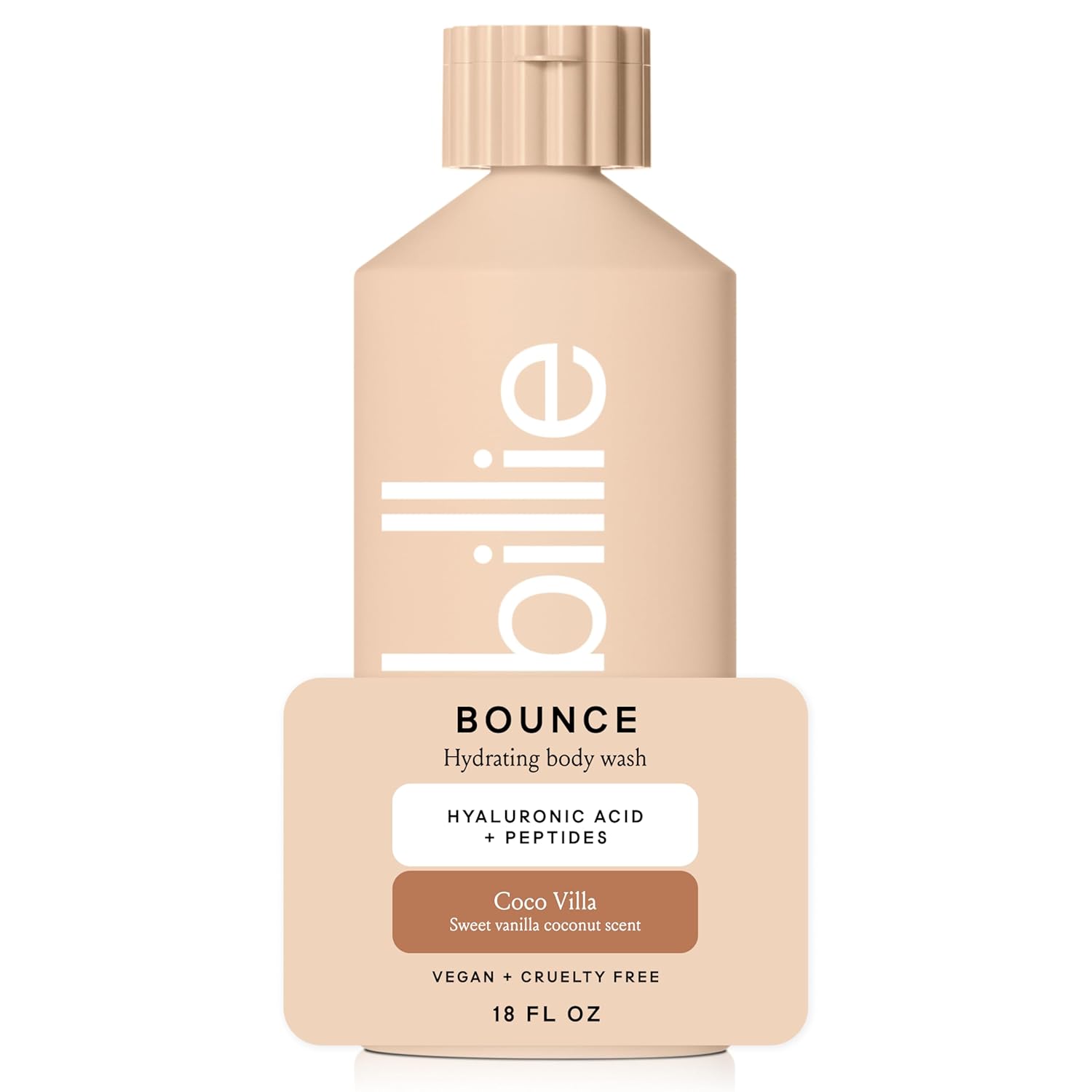 Billie Bounce Hydrating Body Wash with Hyaluronic Acid & Peptides Billie Bounce, Hydrating Body Wash, Hyaluronic Acid + Peptides, Hydrating & Replenishing, 18Fl Oz