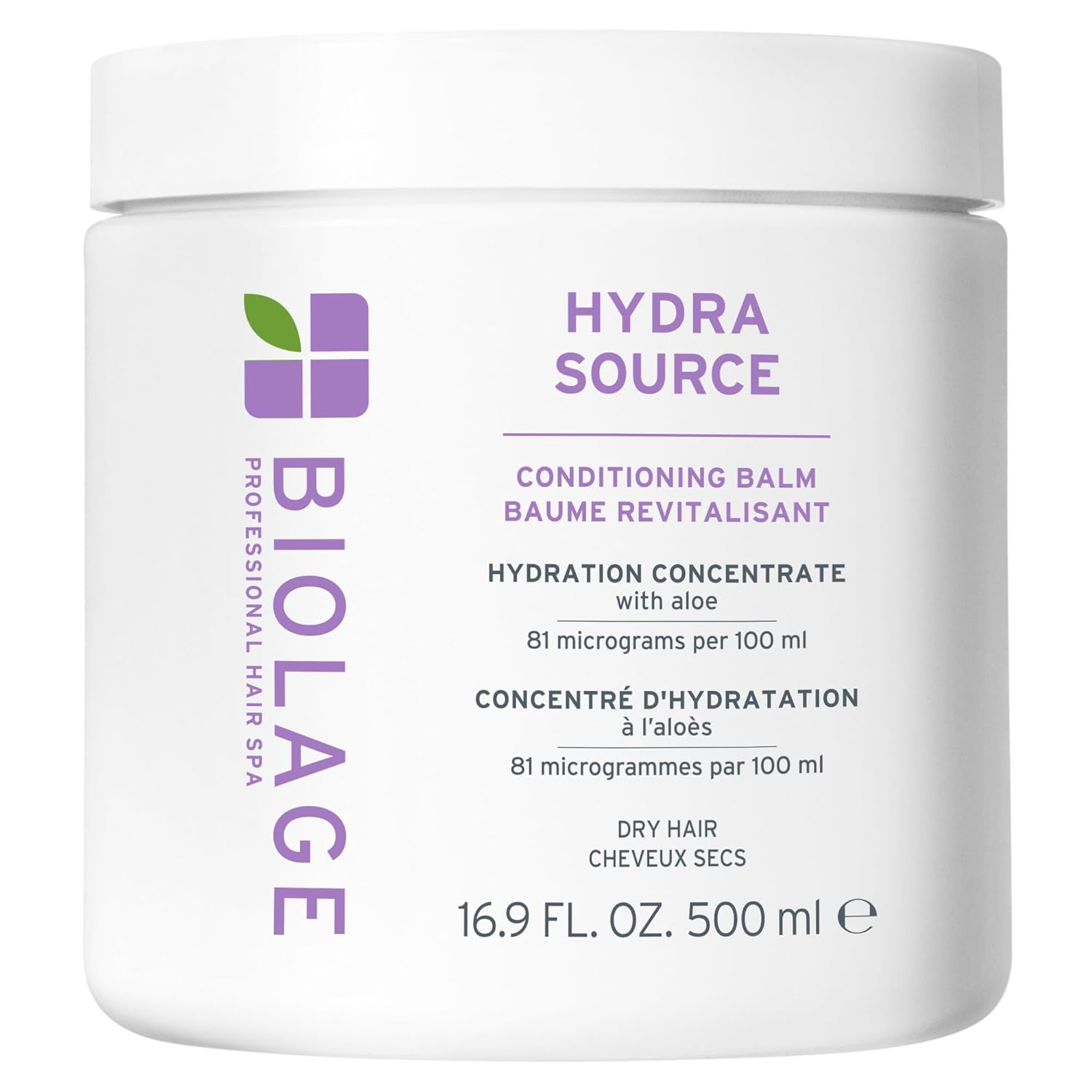 Biolage Hydra Source Balm: Moisturizing, Softening, Vegan Conditioner. Biolage Hydra Source Conditioning Balm - For Fine To Medium Dry Hair, Moisturizes, Detangles & Adds Softness, Infused with Fermented Aloe & Micro-Filtered Hyaluronic Acid, Vegan & Paraben-Free