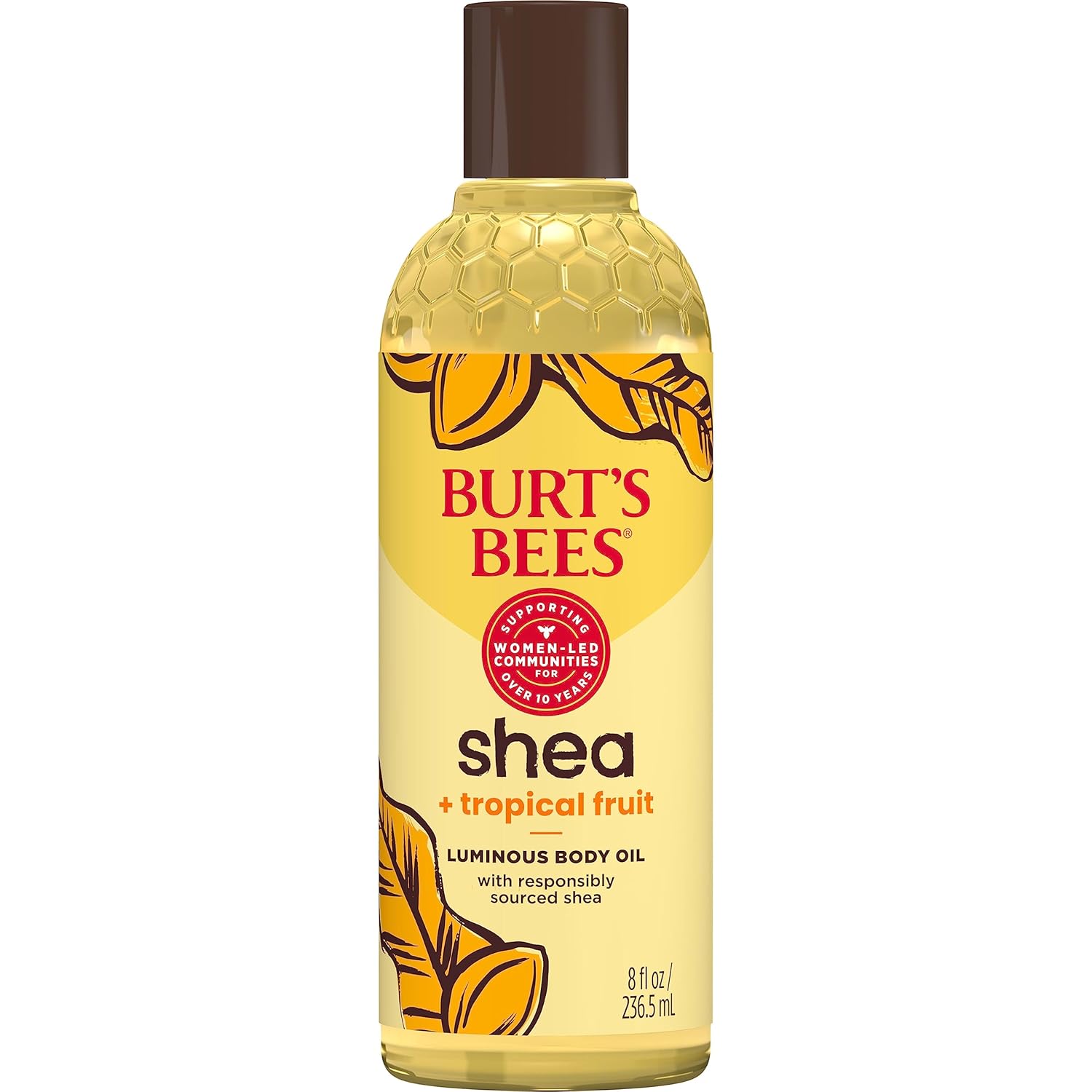 Burt's Bees Luminous Body Oil: Non-Greasy, Natural Glow. Burt's Bees Shea + Tropical Fruit Luminous Body Oil, Non-Greasy, Antioxidant Rich for Glowing Skin, Non-Irritating, Natural Origin Skin Care, 8 oz.