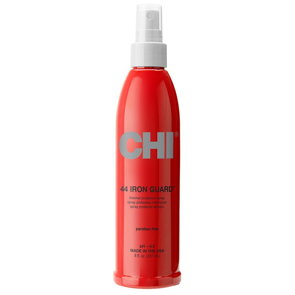 CHI 44 Iron Guard Spray: Heat Protection & Shine Enhancer CHI 44 Iron Guard Thermal Protection Spray for Hair, Heat Damage Shield with Ceramic Minerals, Lightweight Styling Spray, Frizz Control & Shine Enhancer, 8 Fl Oz