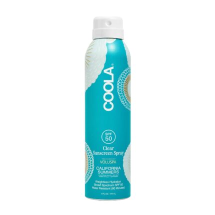 COOLA Organic Clear Sunblock Spray SPF 50, Voluspa California Summers Fragrance, Dermatologist Tested Skin Care for Daily Protection, Vegan and Gluten Free