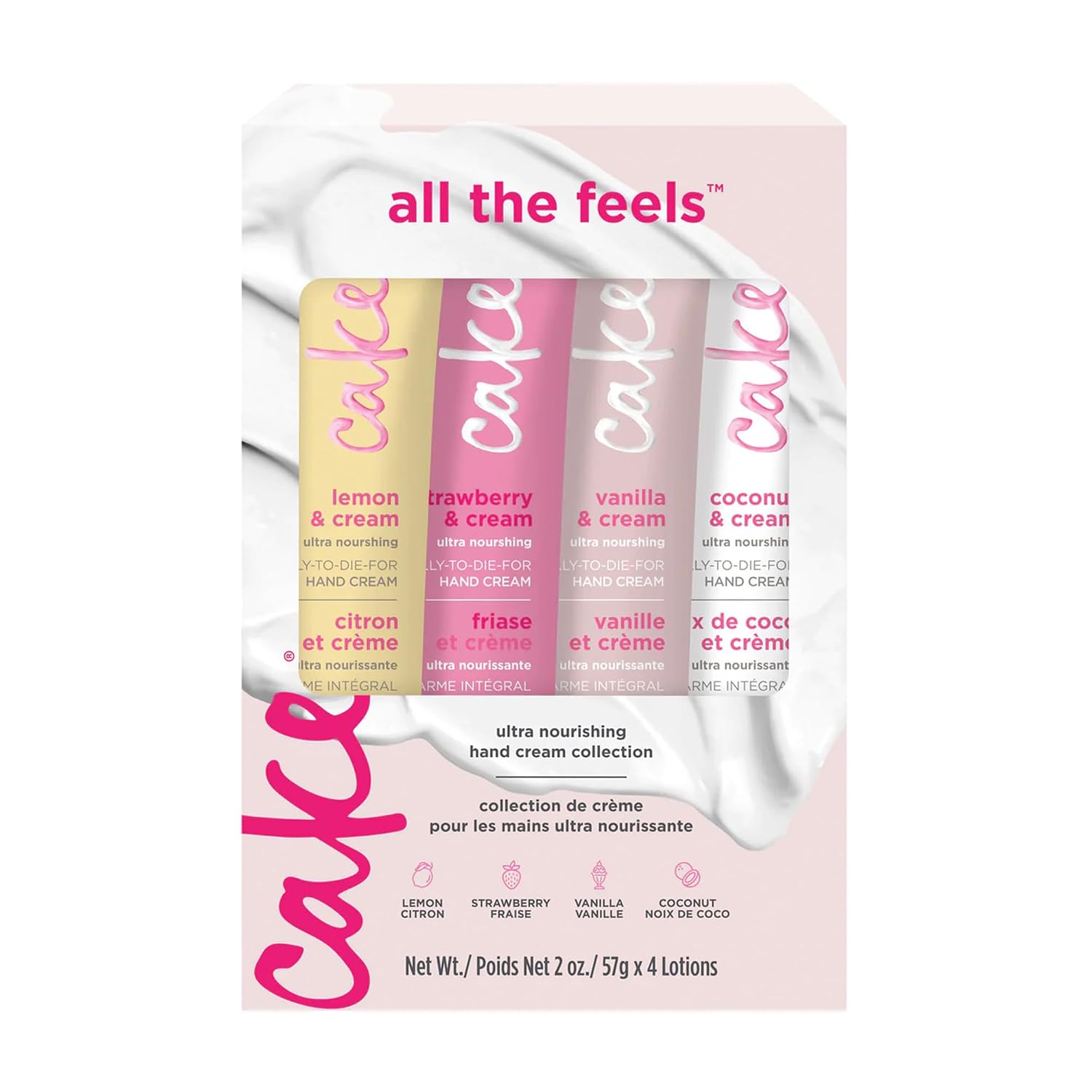 Cake Beauty Hand Cream Set: 4 Moisturizing Varieties for Soft Cake Beauty Ultra Nourishing Hand Cream Set – Moisturizing Hand Cream for Soft, Supple Skin – Shea Butter & Coconut Oil – 4 Pack