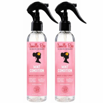 Camille Rose Braid & Scalp Spray, Mint Condition 2-Pack – Sea Moss & Aloe Vera Braiding Spray, Dry, Itchy Scalp Care, 8 Oz