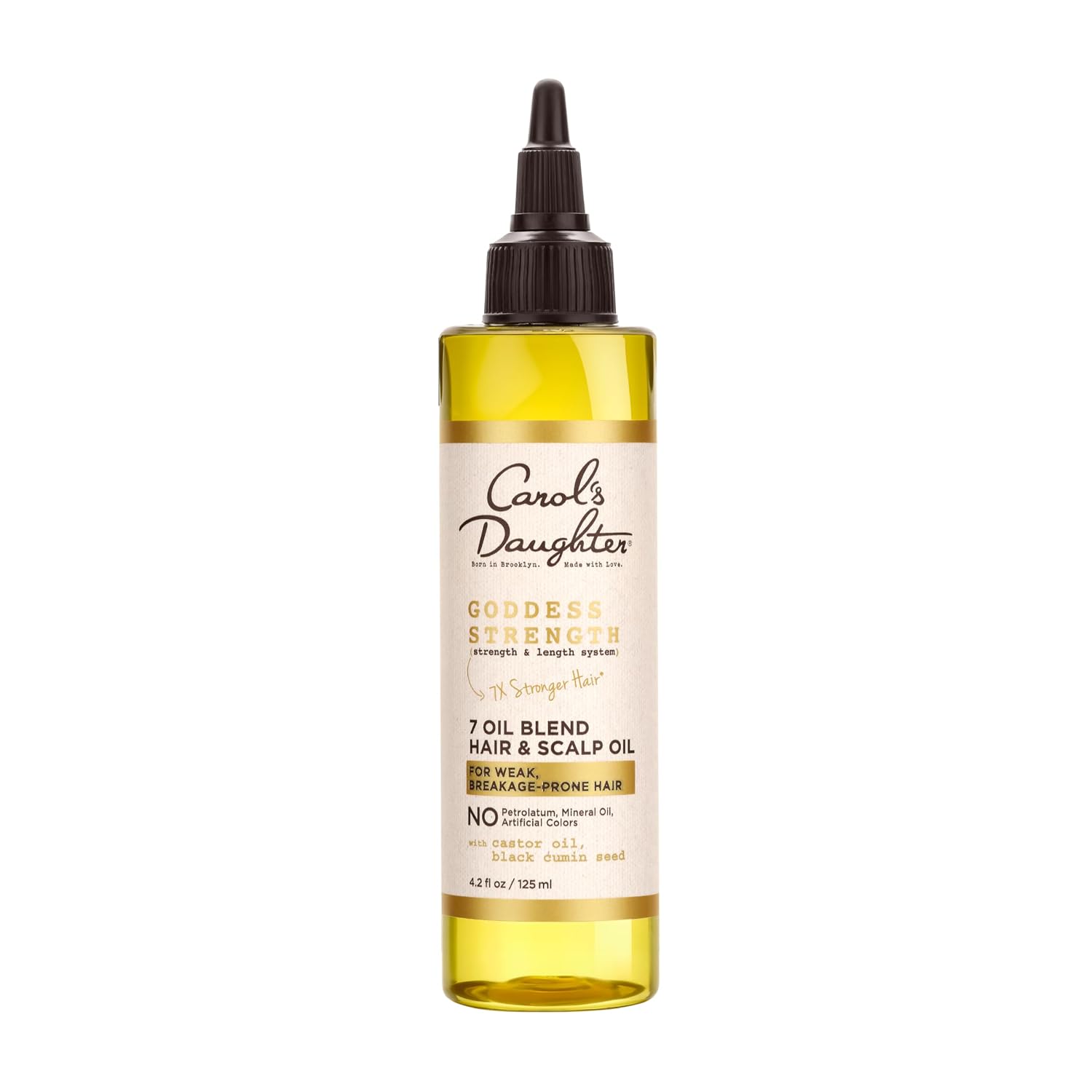 Carol's Daughter Goddess Strength Hair Oil for Waves and Curls Carol's Daughter Goddess Strength 7 Oil Blend Scalp and Hair Oil for Waves, Coils and Curls, Hair Treatment with Castor Oil, 4.2 Fl Oz