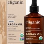 Cliganic Organic Argan Oil, 100% Pure - for Hair, Face & Skin | Cold Pressed Carrier Oil