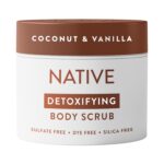 Native Coconut & Vanilla Exfoliating Body Scrub for Women & Men, 1 Wash to Soft, Smooth Skin, Gently Exfoliates Even Sensitive Skin, Clean Formula, Enhances Skin Radiance, Free of Silica, 12 oz