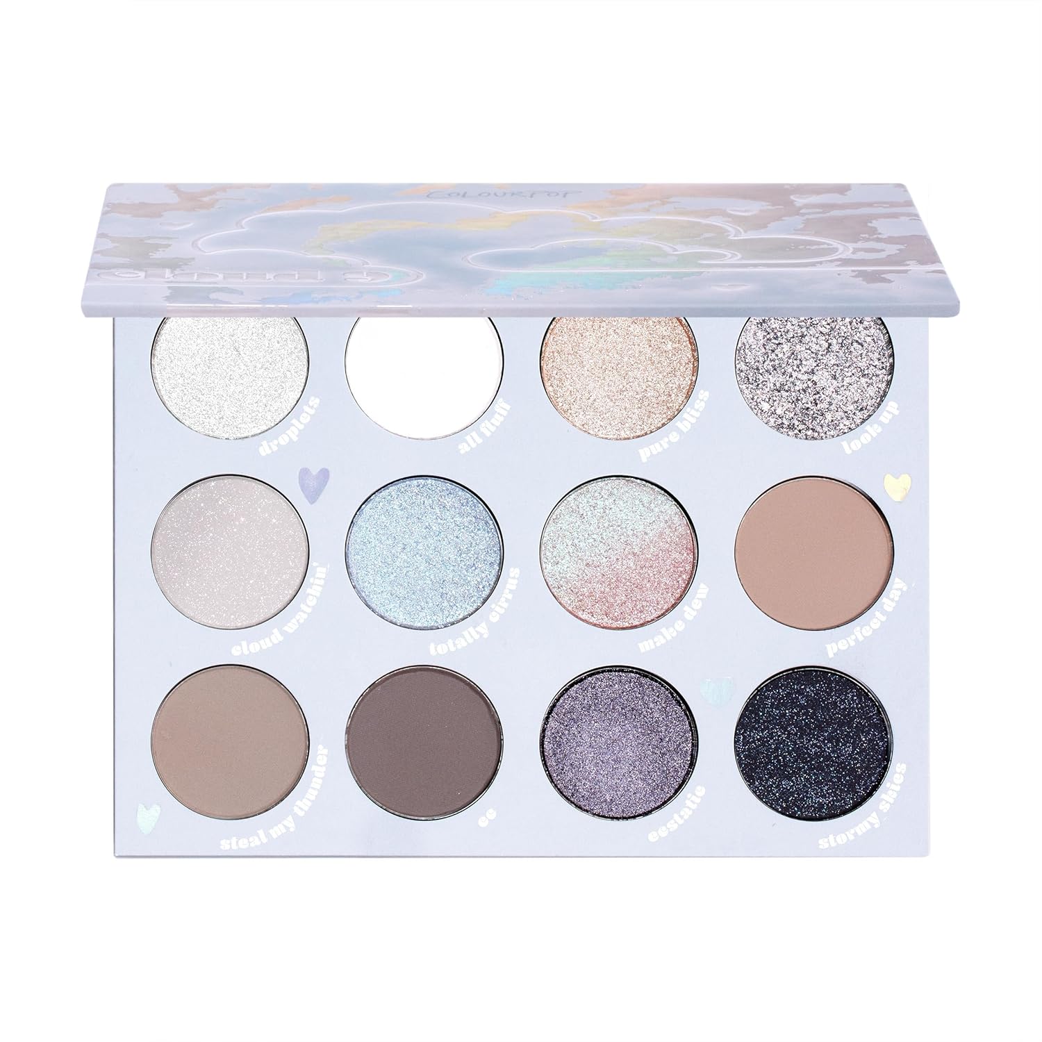 ColourPop Cloud 9 Eyeshadow Palette: High-Pigment, Long-Lasting Shades ColourPop Eyeshadow Palette - Eye Makeup Palette with Matte, Metallic, Matte Sparkle & Glitter Finishes - High-Pigment Eye Makeup with a Long-Wearing Formula - Cloud 9 (0.49 oz)