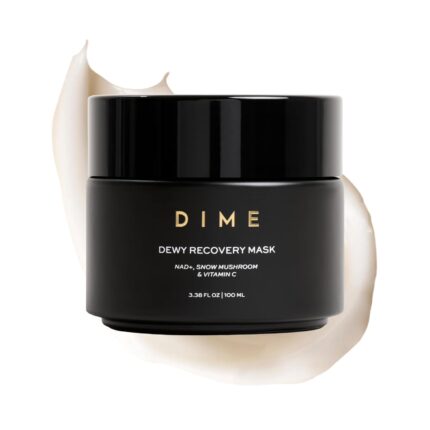 DIME Beauty Dewy Recovery Mask - Overnight Hydrating Face Mask with NAD+, Vitamin C and Snow Mushroom, Brightening Plumping Sleeping Mask, Vegan, Cruelty-Free, 3.38 oz / 100 ml