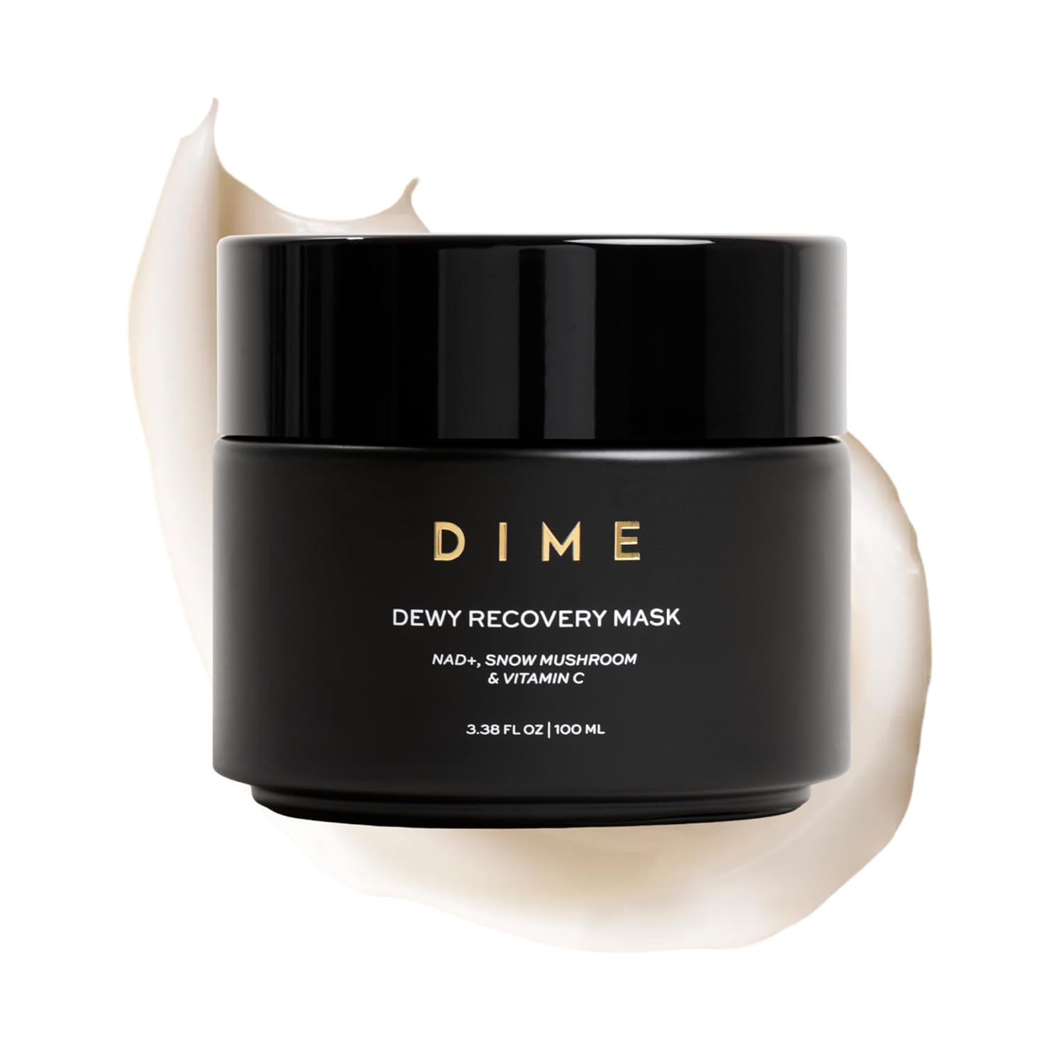 DIME Beauty Overnight Hydrating Mask with NAD+ and Vitamin C DIME Beauty Dewy Recovery Mask - Overnight Hydrating Face Mask with NAD+, Vitamin C and Snow Mushroom, Brightening Plumping Sleeping Mask, Vegan, Cruelty-Free, 3.38 oz / 100 ml