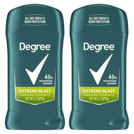 Degree Men Original Protection Antiperspirant Deodorant Extreme Blast Twin Pack 48-Hour Sweat and Odor Protection Antiperspirant For Men 2.7 oz