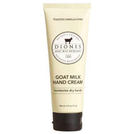 Dionis Goat Milk Hand Cream – Moisturizing Lotion for Dry Skin, Safe for Sensitive Skin - Toasted Vanilla Chai 2.5 oz