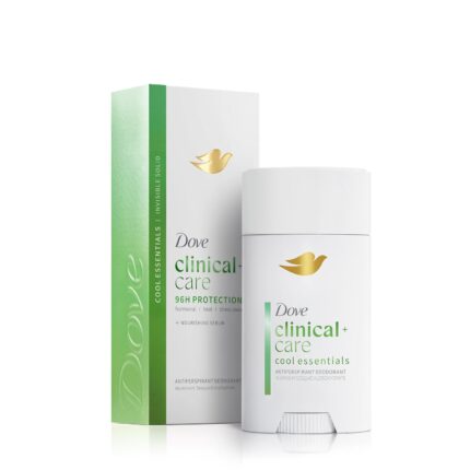 Dove Clinical + Care Antiperspirant Deodorant Stick for Women, 96H Clinical Strength Sweat & Odor Protection, With Nourishing Serum, Cool Essentials with Cucumber Scent, 2.6 oz