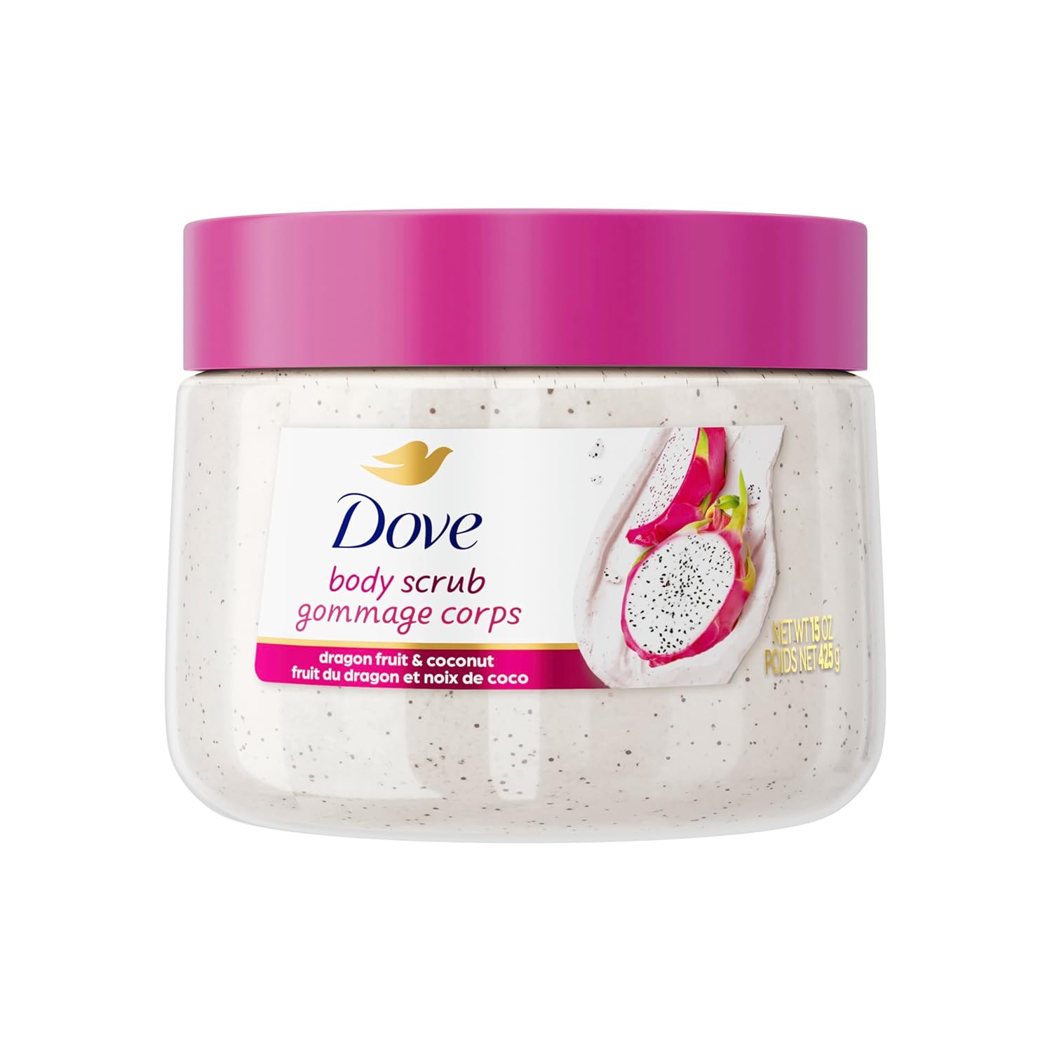 Dove Dragon Fruit & Coconut Scrub for Smooth, Radiant Skin Dove Body Scrub Dragon Fruit & Coconut Cream Body Scrub Exfoliates and Deeply Nourishes for Smooth, Radiant Skin 15 oz