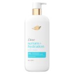 Dove Body Wash Hydration Boost Actively drenches dry skin 6% hydration serum with hyaluronic 18.5 oz
